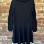 Vineyard Vines 100% Merino Wool Sweater Dress Cowl Neck Women’s Large Navy White Photo 4