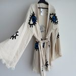 Handmade Evil Eye Kimono One Size 100% Cotton Boho Festival Beachwear Bathrobe Photo 3