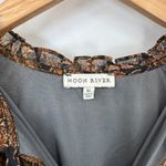 Moon River Tiered Ruffle Maxi Dress Womens Medium Fall Brown Black Metallic Gold Photo 7