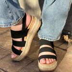 Soda Espadrille black platform sandal Photo 2