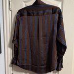 Loft 💖 NWT  Brown & Blue Striped Everyday Button Down Shirt Photo 4