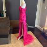 Women’s Pink Mermaid Fit Prom Party Dress Sparkly Sequins Lace Up Back Size 6 Photo 5