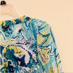 Talbots Women’s Blue Yellow Paisley Pleated Top Size Petite 4 Photo 5