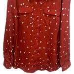 Liverpool NEW  Rust and White Polka Dot Long Sleeve Button Up Blouse Size M Photo 3