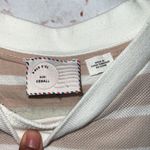 Anthropologie  Postmark knit top lace overlay stripe XS ivory Photo 3