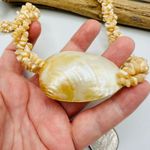 Vintage Mother of Pearl Shell Beaded Necklace Photo 3