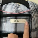 UGG Blue and Pink Plaid Long Sleeve Button Up Flannel Pajamas Shirt Photo 3