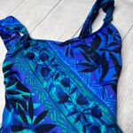 Sirena Signatures One Piece Swimsuit Blue Black Floral Sleeveless Sz 8 Photo 2