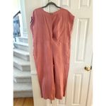 Linenfox Olivia Mauve Pink Short Sleeve Crop Length Keyhole Back Linen Jumpsuit Size M Photo 2