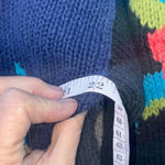 Capezio Vintage Floral Crew Neck Sweater Black Navy Medium Photo 2