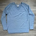 Athleta Light Blue V Neck Long Sleeve Merino Wool Blend Sweater Size S Spring Photo 0