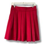 Ann Taylor  Red Pleated A-Line Skirt Size 4 Holidays Christmas Party Photo 0