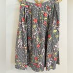 Flying Tomato A. Calin By  Striped Floral A Line Skirt Small Black White Photo 2