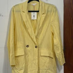 Gianni Bini GB Gianni‎ Bini Yellow Linen Blazer NWT Size L Photo 0