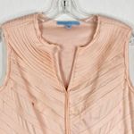 Antonio Melani  Sz 8 Dress Shift Peach Orange Pleated Lined V Neck Sleeveless 713 Photo 3