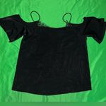 AQUA  Satin Cold Shoulder Elegant Black Women's Blouse size Small Photo 1