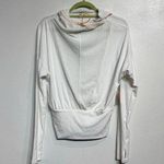 Free People Movement White Ribbed Hooded Pullover Sz S NWT Photo 0