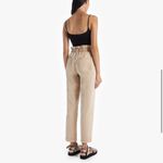 MOTHER the Yoyo Ruffle Greaser Ankle Pants Sz 28 Paper Bag Waist in Medium Khaki Tan Photo 2