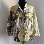 Chico's  Vibrant Floral Utility Jacket - Yellow, Green, Brown Photo 4