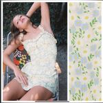 ZARA NWT. Cream Floral Print Satin Effect Dress Size XL Bloggers Favorite Photo 1