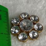 Flower Shape Pin Brooch Jewelry Flower Shape Clear Sets Gold Color Metal Back Photo 4