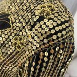 Vintage silk sequin and beaded cropped long sleeve blouse shirt medium Black Photo 3