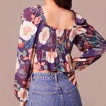 Band of the Free Floriane Boho Floral Long Sleeve Crop Blouse Size XS Photo 9
