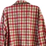 Boutique Flannel Shacket Shirt Jacket Red Tan Cream Plaid Tartan 2X Plus Size Unlined New Photo 7