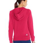 Adidas Women's Raspberry Pink Cotton Blend Logo Zip Up Hoodie XS Photo 2