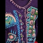 Sigrid Olsen Vintage Embroidered Button Up Cardigan Size Medium Photo 3