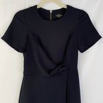 Topshop Drape Front Wrap Skirt Short Sleeve Dress Navy Blue Petite Size 0 Photo 7