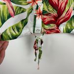 Marc New York Marc New York Womens Floral Button Up Cropped Tie Waist Blouse Large Tropical Photo 2