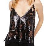 Free People  Intimately Swinging Surplice Sequin Black and Gold Camisole Top Photo 1