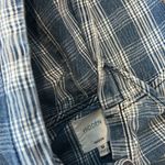 Hidden Checkered Denim Button Up With Hoodie‎ Blue Size M Photo 4