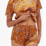 Savage X Fenty psychedelic velvet floral sleep set Top short sleeve Shorts L/XL Orange Size undefined Photo 0