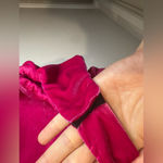 ZARA Hot Pink Velvet Bodysuit Women Small Asymmetrical Neckline Long Sleeves Photo 6