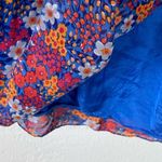 Shoshanna Blue Multicolored Floral Silk Long Sleeve Blouse Top Size 10 Photo 5