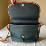 Vintage Toledano Green Leather‎ Crossbody Bag with Tan Trim Flap Shoulder Purse Photo 5