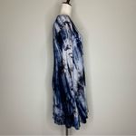 Entro Tie Dye Stretch Knit Key Hole Back Long Sleeves Dress Photo 4