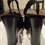 Vince Camuto Vince V Camuto Jenny Black Peep Toe Suede Ruffle Slingback Heels Photo 3