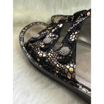 Alegria Black & Gold Leather Rhinestone Embellished Slide Sandals EU 41 Photo 4