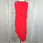 LAST TANGO Sleeveless Long Tunic Top/Mini Dress with Asymmetrical Hem Red Photo 3