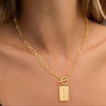 Gold Cross Pendant Paperclip Chain Necklace ~NEW~ Photo 2