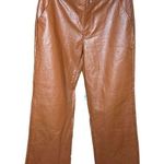 Princess Polly  cognac brown wide leg faux leather high rise pants sz 10 Photo 0