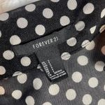 Forever 21  Sheer Black White Polka Dot Longsleeve. Button Up Top Small Photo 2
