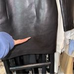 Balmain Cutout Long Sleeve Lambskin Leather Minidress with Gold Snail Buttons Photo 5