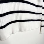 Ralph Lauren Lauren  Big Button High Neck Striped Pullover Sweater Small White Photo 4