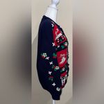 The Eagle's Eye Vintage 1992 Women’s Size S Holly Navy/Red Christmas Sweater Blue Photo 8