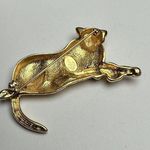 Premier Designs Leopard Wild Cat Rhinestone Brooch Pin Gold Tone & Enamel Photo 8