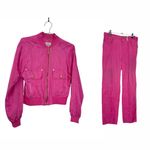 MCM Vintage Pink Monogram Satin Tracksuit Custom Made Photo 0